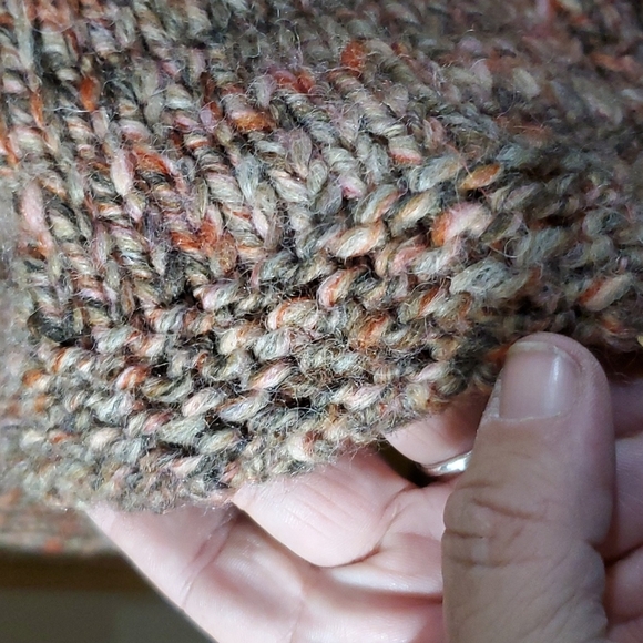 J Jill wool alpaca chunky knit waterfall open front cardigan marled - Picture 4 of 7